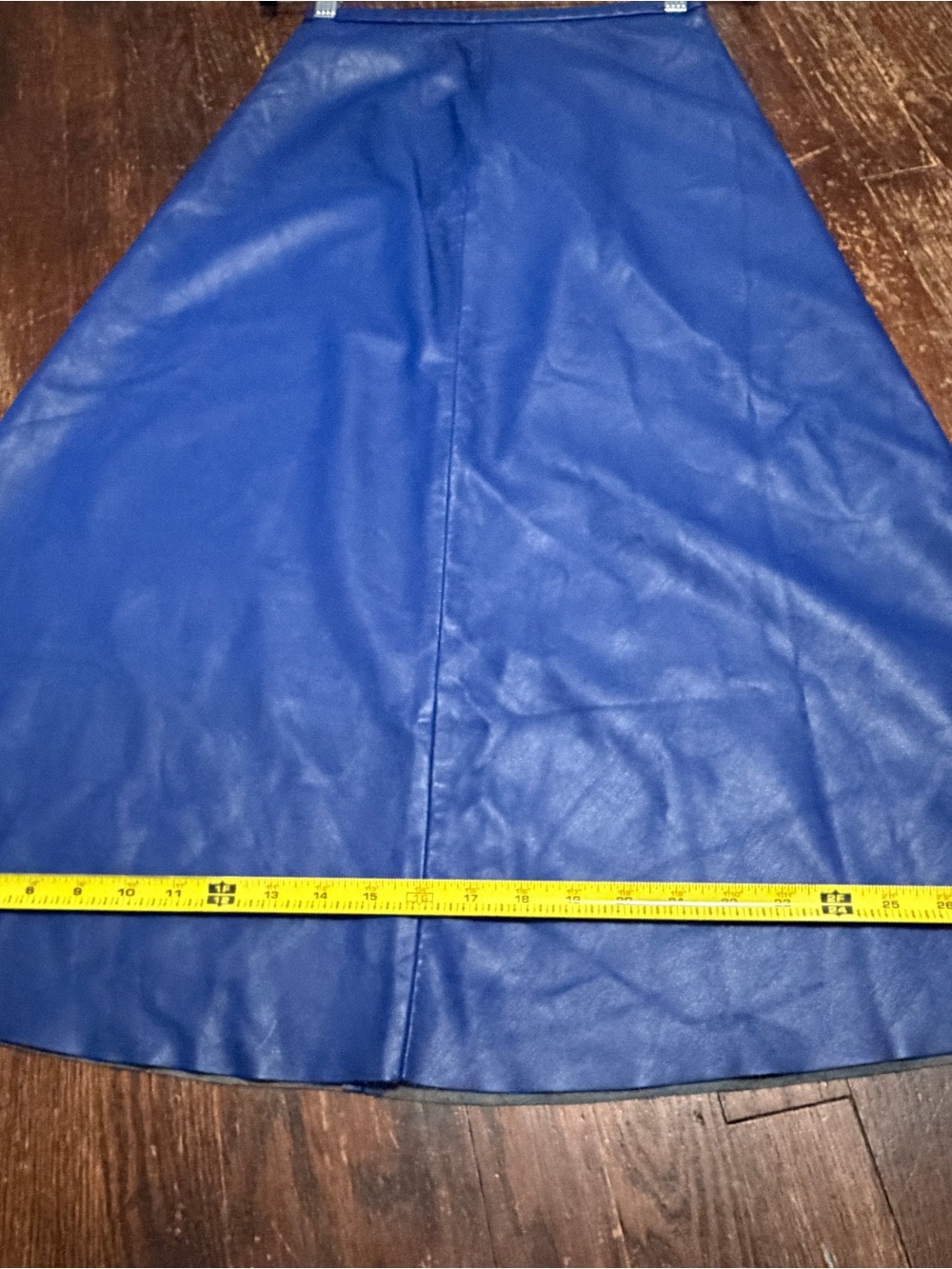 Zara Royal Blue Faux Leather midi Skirt - Picture 5 of 7